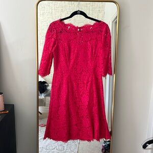 Eliza J bright fushia lace dress